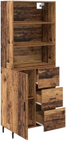 vidaXL Highboard με συρτάρι 2 pcs Παλιό Ξύλο Επεξεργασμένο ξύλο