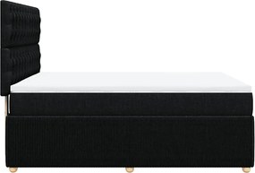 vidaXL Κρεβάτι Boxspring με Στρώμα Μαύρο 140x200 εκ. Υφασμάτινο