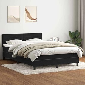 Κρεβάτι Boxspring με Στρώμα Μαύρο 160x210 εκ. Βελούδινο - Μαύρο