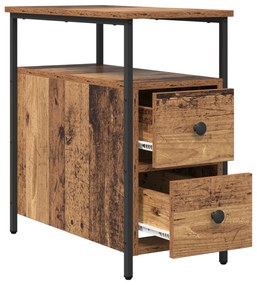 vidaXL Κομοδίνο με συρτάρι 2 pcs Παλαιό ξύλο 30 x 60 x 60 εκ.