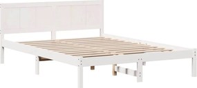vidaXL Σκελετός Κρεβατιού Λευκό 140 x 200 cm Μασίφ ξύλο πεύκου