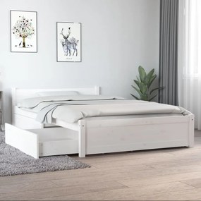 Πλαίσιο Κρεβατιού με Συρτάρια Λευκό 120x190 εκ. Small Double - Λευκό