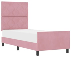 vidaXL Σκελετός Κρεβατιού με κεφαλάρι Ροζ 80 x 200 cm Βελούδο