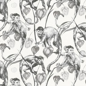 Ταπετσαρία Τοίχου Tropical Monkey Λευκή 379821 cm x 10.05 m