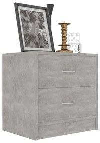 vidaXL Κομοδίνα 2 τεμ. Γκρι Σκυροδέματος 40x30x40 εκ. από Επεξ. Ξύλο