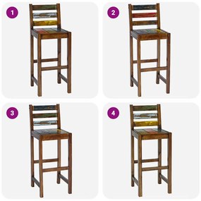 vidaXL Σκαμπό Μπαρ 2 τεμ. από Μασίφ Ανακυκλωμένο Ξύλο