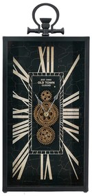 Artekko Clock Ρολόι Επιτραπέζιο με Μηχανισμό Μέταλλο/Γυαλί Μαύρο/Λευκό (25x8x53)cm Artekko 78664-DS