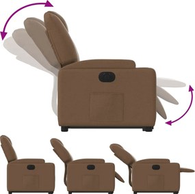 vidaXL Πολυθρόνα Ηλεκτρική Ανακλινόμενη Ανύψωση Σκ. Καφέ Υφασμάτινη