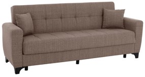 3-SEATER SOFA-BED, BEIGE, TALL BACK, 215x84x88