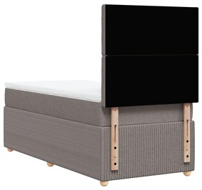 vidaXL Κρεβάτι Boxspring με Στρώμα Taupe 80x200 εκ. Υφασμάτινο