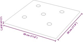 vidaXL Κεφαλάρι Τοίχου 12 pcs Καφέ 30 x 30 cm Τεχνητό Δέρμα