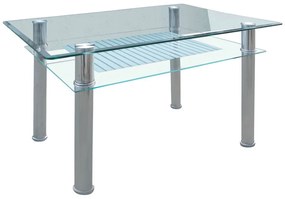 Τραπέζι BLANC Διάφανο/Χρώμιο Γυαλί/Μέταλλο 90x60x75cm