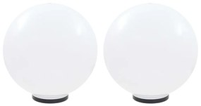 vidaXL Φωτιστικά Μπάλα LED 2 τεμ. Σφαιρικά 50 εκ. Ακρυλικά (PMMA)