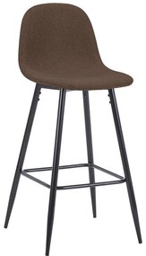 Σκαμπό μπαρ μεσαίου ύψους Bella καφέ ύφασμα-πόδι μαύρο μέταλλο 41x47x93εκ 4αδα 41x47x93 εκ.