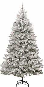 vidaXL Τεχνητό Χριστουγεννιάτικο Δέντρο Πράσινο και Λευκό 240 cm