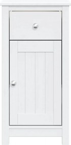 vidaXL Ντουλάπι Μπάνιου BERG Λευκό 40 x 34 x 80 εκ. Μασίφ Ξύλο Πεύκου