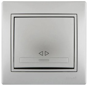 Lezard Διακόπτης Μεσαίος A/R Ασημί Mira (Πλήρης) 701.1010107