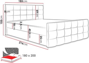Επενδυμένο κρεβάτι Milano II-Mpez-180 x 200