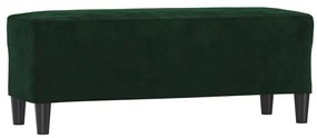 vidaXL Πάγκος Σκούρο Πράσινο 100x35x41 εκ. Βελούδινος