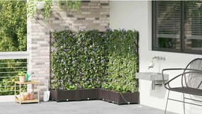 vidaXL Γλάστρα Κήπου 5 pcs Καφέ Ατσάλι