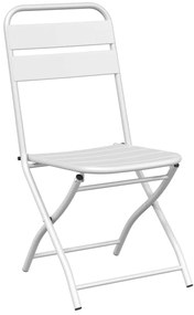 vidaXL Πτυσσόμενη Καρέκλα Κήπου 2 pcs Λευκό 55 x 56.5 x 91εκ Ατσάλι