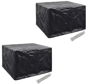 vidaXL Καλύμματα Επίπλων Κήπου 4 Ατόμων 2 τεμ. 8 Κρίκοι 113 x 113 εκ.