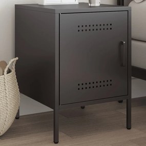 VidaXL Κομοδίνο Μαύρο 36x39x50,5 εκ. από Χάλυβα