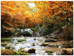 Φωτοταπετσαρία - autumn - waterfall 250x193