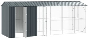 vidaXL Φυτώριο πουλιών με επέκταση Ανθρακί 210x640x247 εκ. Χάλυβας