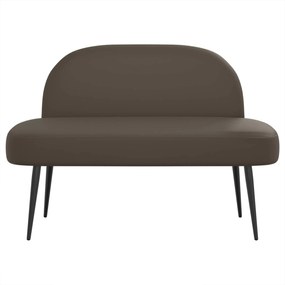 vidaXL Δερμάτινος Πάγκος με Πλάτη Γκρι 110 x 60 x 76 cm Τεχνητό Δέρμα