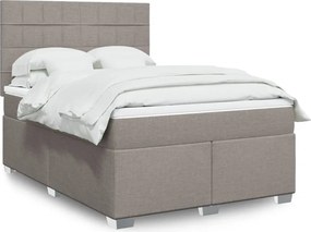 vidaXL Κρεβάτι Boxspring με Στρώμα Taupe 140x200 εκ. Υφασμάτινο