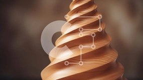 Intra Συλλεκτικό Ξύλινο Παζλ Plywood  4mm - Ξύλινο γλυπτό κώνου με καμπυλωτό σχέδιο Σε Ξύλινο Κουτί - Διαστάσεις Puzzle: 10x10 cm – 25 κομμάτια