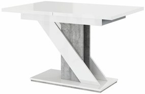 Τραπέζι Goodyear 105, Σκυρόδεμα, Γυαλιστερό λευκό, 76x80x120cm, 52 kg, Επιμήκυνση, Πλαστικοποιημένη μοριοσανίδα | Epipla1.gr
