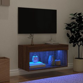 vidaXL Έπιπλο Τηλεόρασης με LED Καφέ Δρυς 60x30x30 εκ.