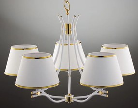 Κρεμαστό Πολύφωτο Samba Φ78cm 5xE27 Λευκό με Χρυσό
