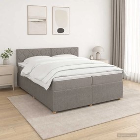 vidaXL Κρεβάτι box spring με στρώμα Taupe 200 x 200 cm Ύφασμα