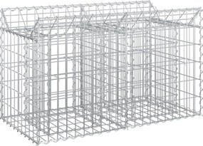 vidaXL Ανασηκωμένο κρεβάτι gabion Ασημί
