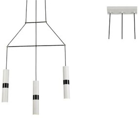 Φωτιστικό Οροφής - Ράγα HM853P66WH 3XGU10 66X8XH150 White Aca Decor Metal