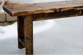 Stewehome Ξύλινος Πάγκος Rustic με Φυσική Απόχρωση Καρυδί 100x28x43 cm