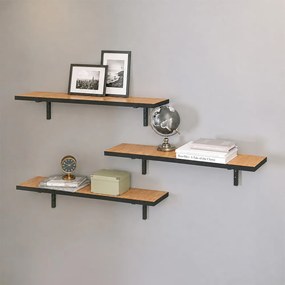 Ραφιέρα τοίχου Versa Megapap 3 τεμαχίων χρώμα pine oak 80x19x17εκ.