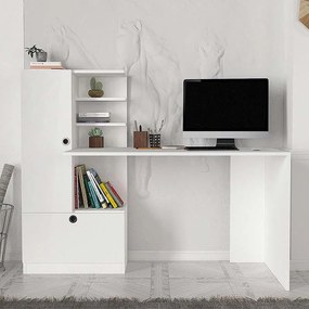 Γραφείο εργασίας Domingo Megapap χρώμα λευκό 149,5x60x120εκ.