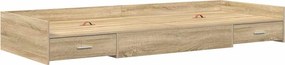 vidaXL Σκελετός Κρεβατιού Δρύς Sonoma 75 x 190 cm Επεξεργασμένο ξύλο