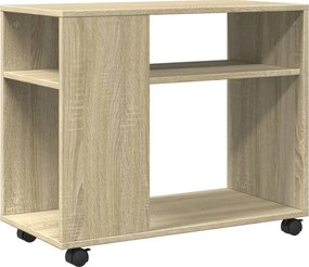 vidaXL Βοηθητικό Τραπέζι με Ρόδες Sonoma Δρυς 70x35x60 εκ. Επεξ. Ξύλο