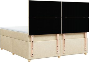vidaXL Κρεβάτι Boxspring με Στρώμα Κρεμ 180x200 εκ. Υφασμάτινο