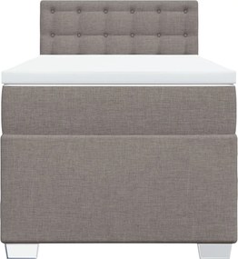 vidaXL Κρεβάτι Boxspring με Στρώμα Taupe 90x190 εκ.Υφασμάτινο