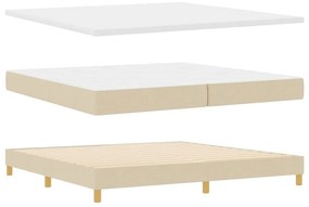 vidaXL Κρεβάτι με ελατήρια με στρώμα Κρεμ 200 x 200 cm ύφασμα