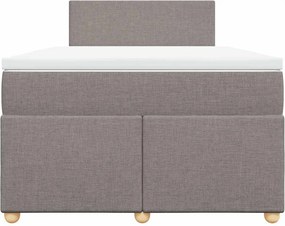 vidaXL Κρεβάτι Boxspring με Στρώμα Taupe 120x190 εκ. Υφασμάτινο