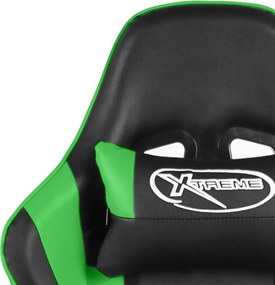 vidaXL Καρέκλα Gaming Περιστρεφόμενη Πράσινη PVC
