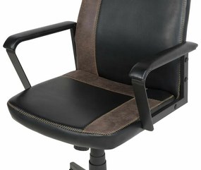 Καρέκλα γραφείου Berwyn 312, Καφέ, Μαύρο, 117x64x64cm, 14 kg, Με μπράτσα, Με ρόδες, Μηχανισμός καρέκλας: Κλίση | Epipla1.gr
