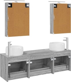vidaXL Σετ Επίπλων Μπάνιου 5 pcs Γκρι Sonoma